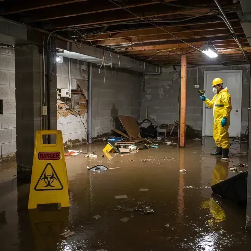 Flooded Basement Electrical Hazard in Sandwich, IL Property